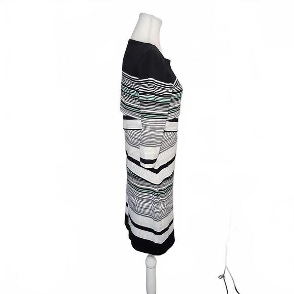 J. McLaughlin Women's Striped Sheath Dress Size S Black White Green - Picture 3 of 9